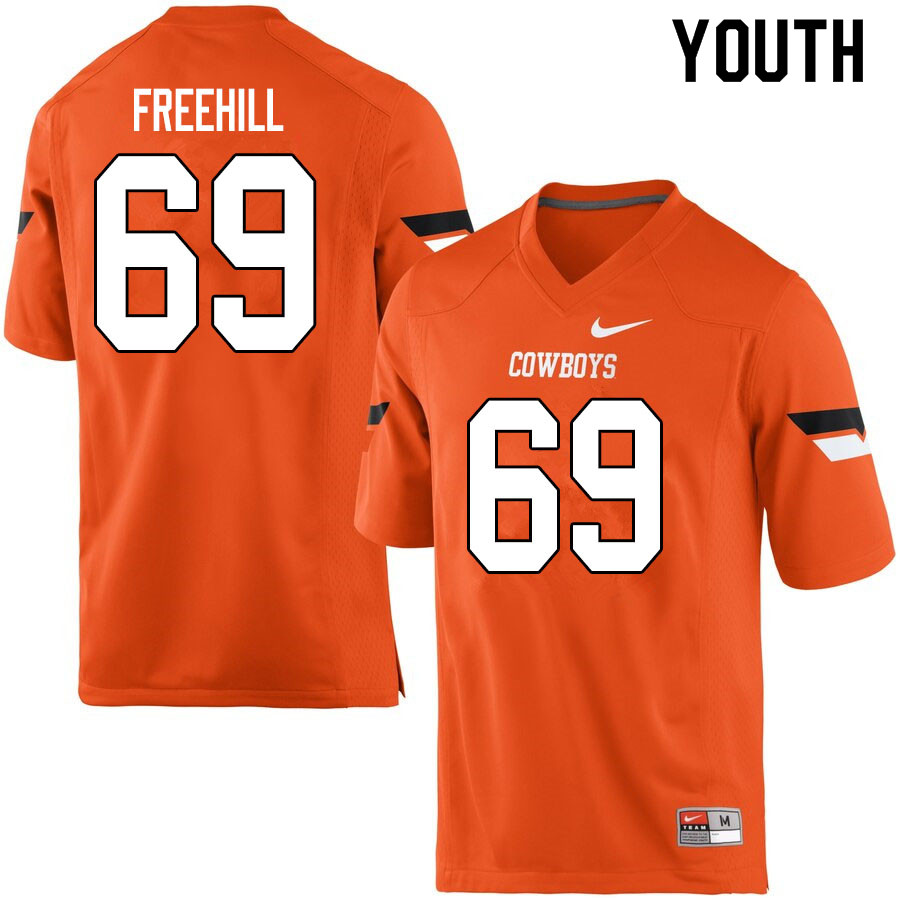 Youth #69 Ben Freehill Oklahoma State Cowboys College Football Jerseys Sale-Orange